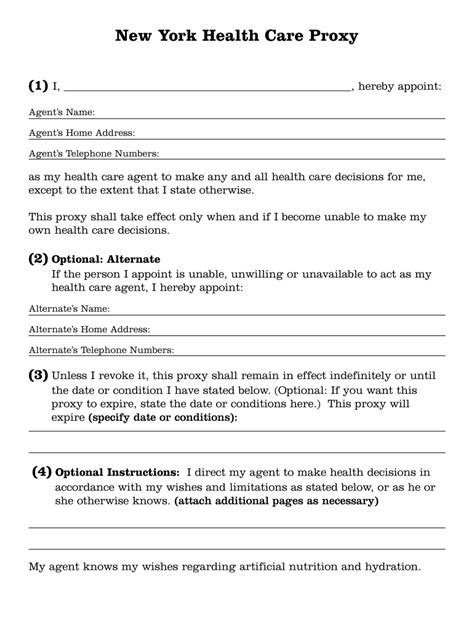 Health Proxy Form Ny